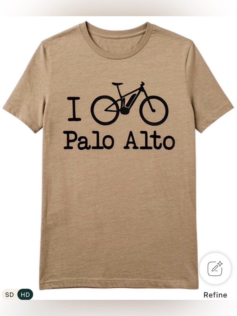 Men's Green 'I Bike Palo Alto' Short Sleeve Tee